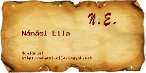 Nánási Ella névjegykártya